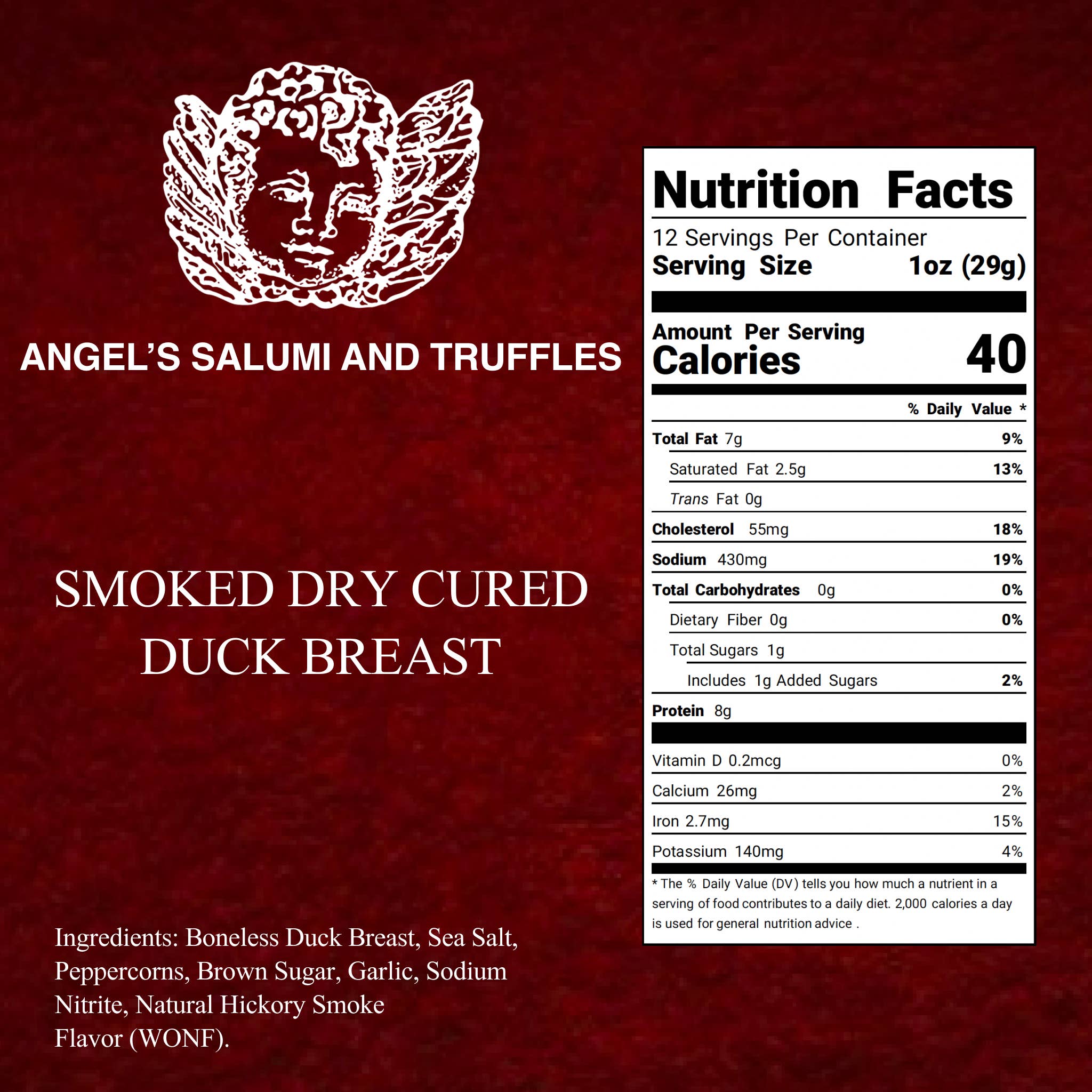 Angel's Salumi & Truffles - Wholesale Pork - Smoked Dry Cured Duck Breast Prosciutto (10.5oz-12oz)4