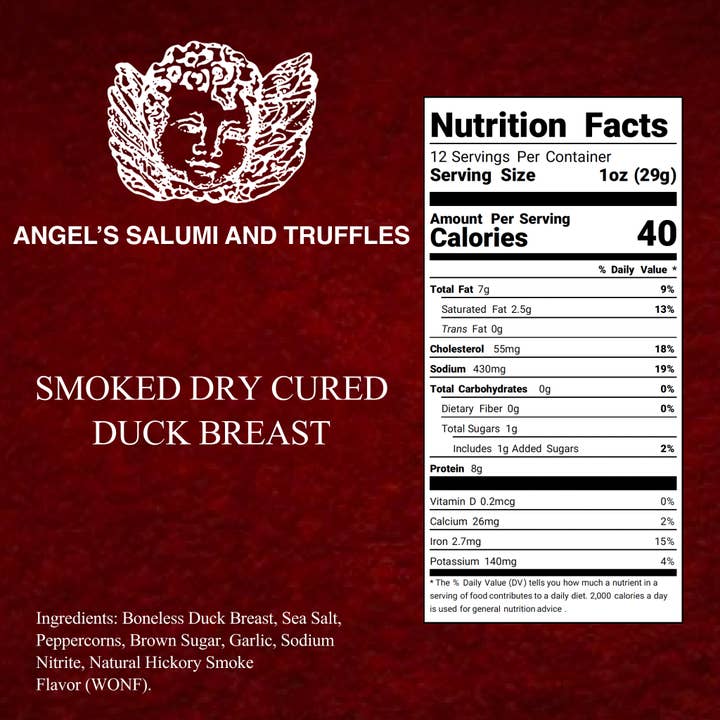 Angel's Salumi & Truffles - Wholesale Pork - Smoked Dry Cured Duck Breast Prosciutto (10.5oz-12oz)4