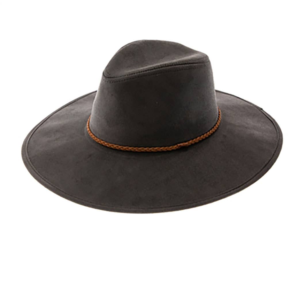 AdornWise - Wholesale Fedora - Women's - Vegan Suede Panama Hat0