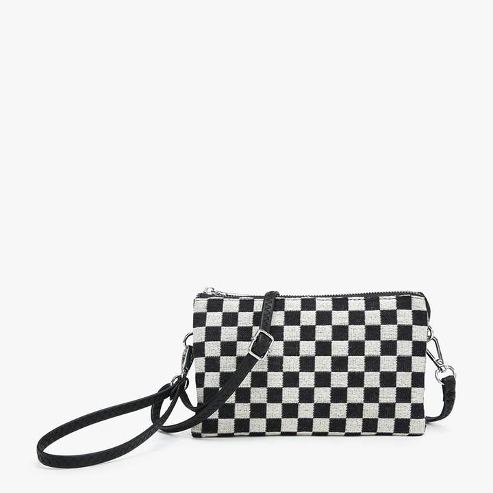 Jen & Co. - Wholesale Crossbody Bag - Women's - M013CHK Riley Checkered 3 Compartment Crossbody/Wristlet