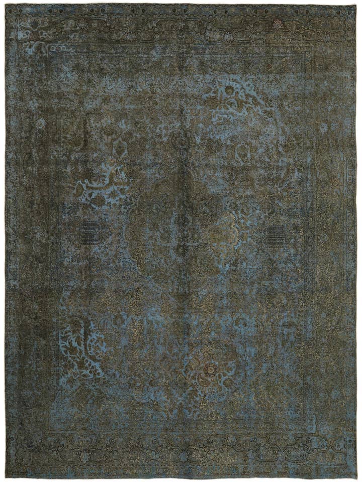 10x13 Blau Überfärbter Großer Teppich - 43958 für den Großhandel von RUG N CARPET
