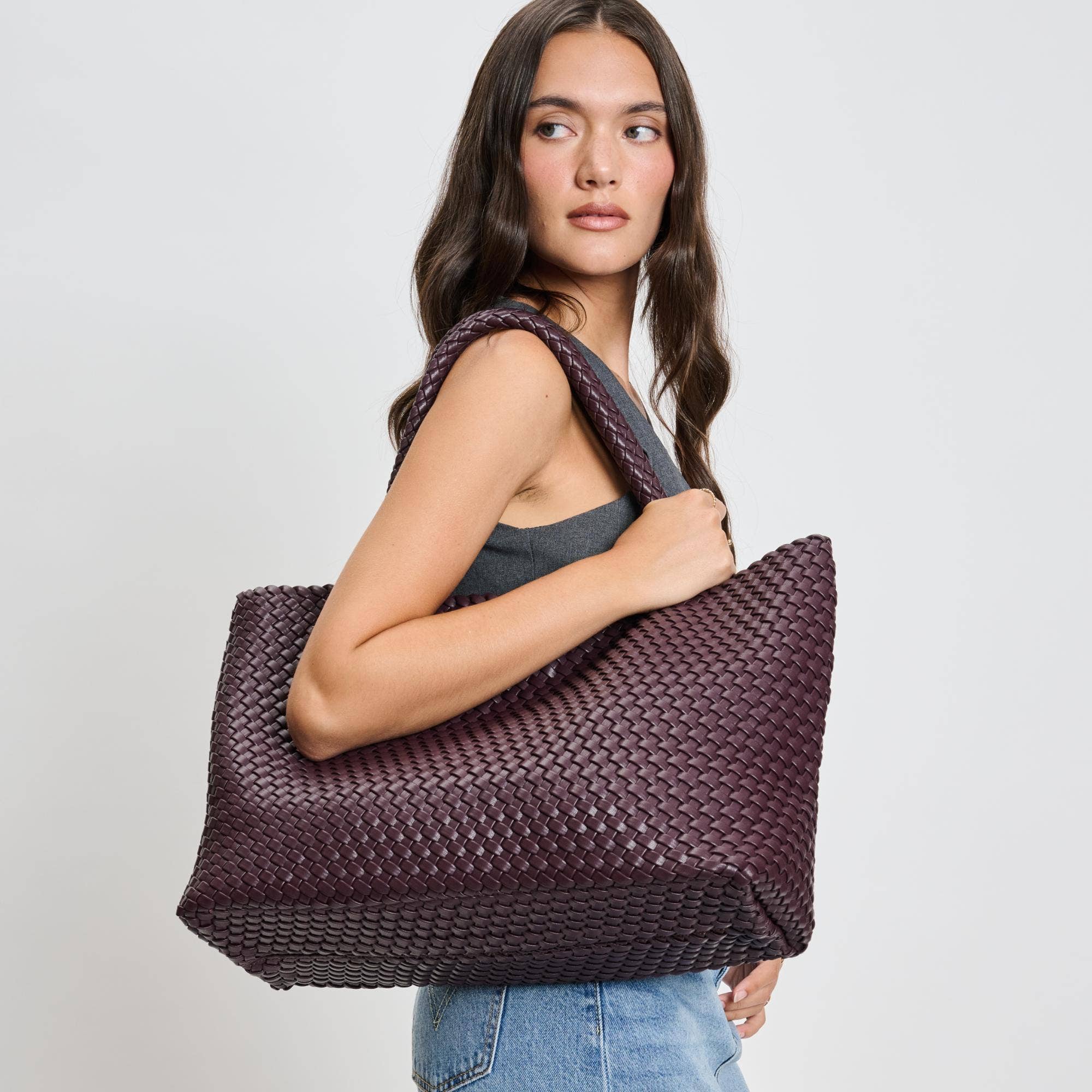 Moda Luxe - Vendita all'ingrosso Borsa tote - Donna - Borsa tote intrecciata in pelle vegana Solana73
