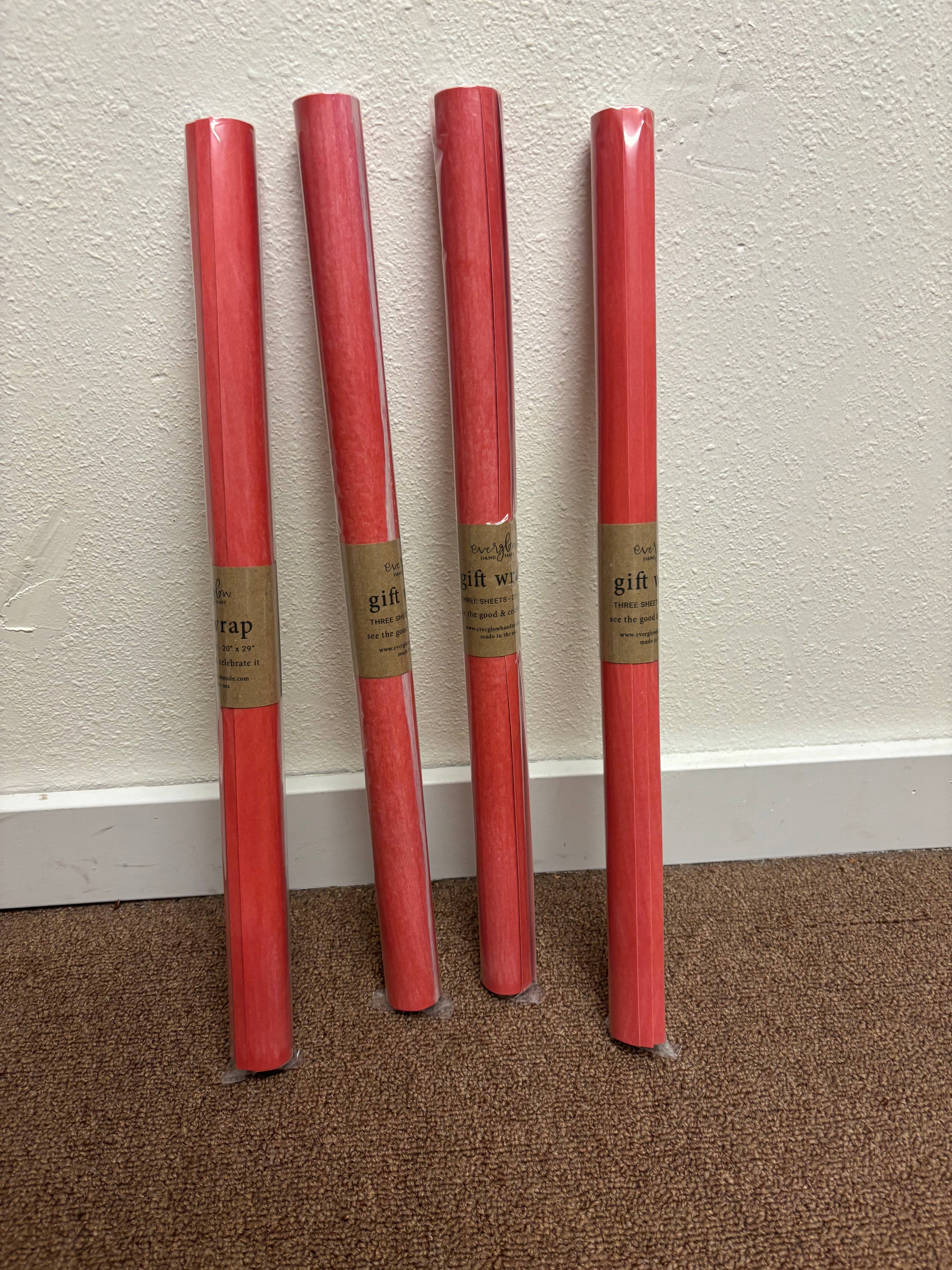 everglow handmade - Wholesale Wrapping Paper Roll - Cherry | Red & White Stripes Christmas Valentines Gift Wrap 1