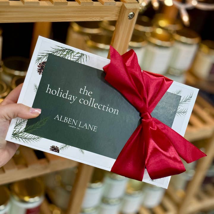 the holiday collection gift set for wholesale by Alben Lane Candle Co.