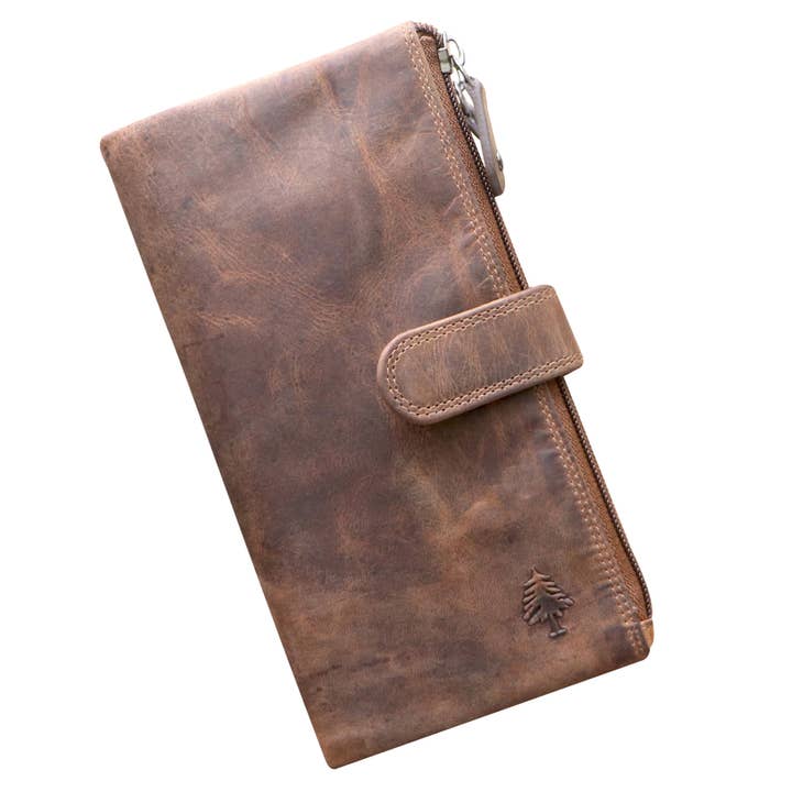 Greenwood - Vente Portefeuille – unisexe - Portefeuille Elsa pour femme en cuir avec compartiment zippé et protection RFID15