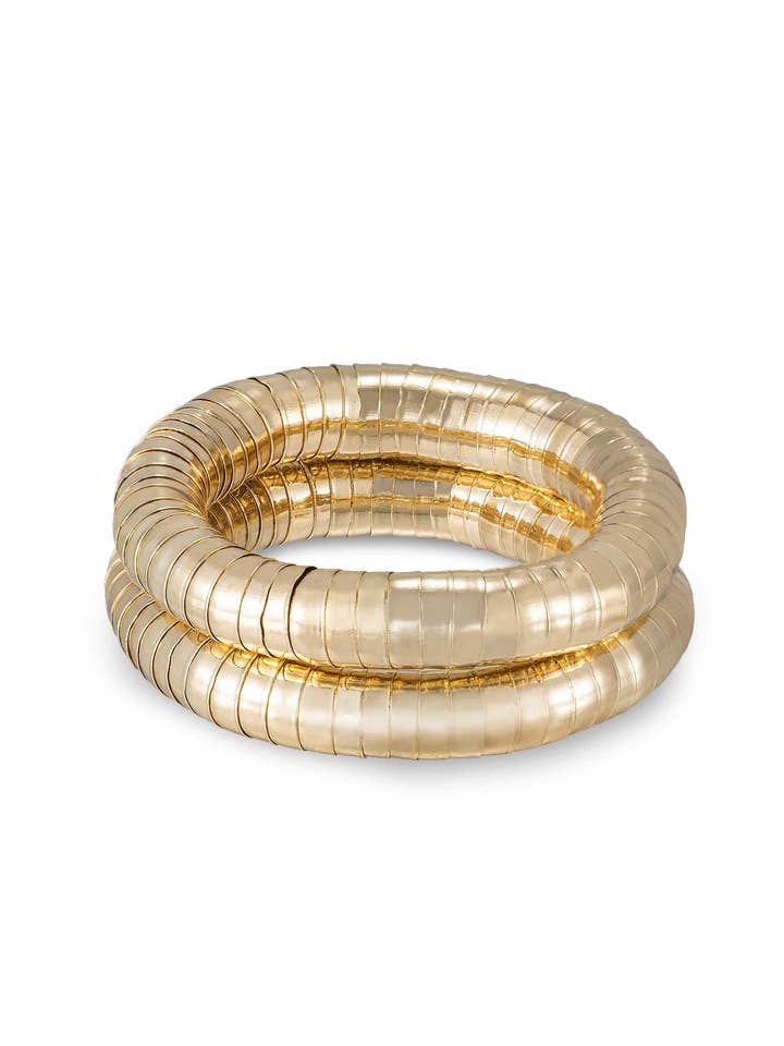 Liquid Gold Stretch Bracelet Set for wholesale by Ettika