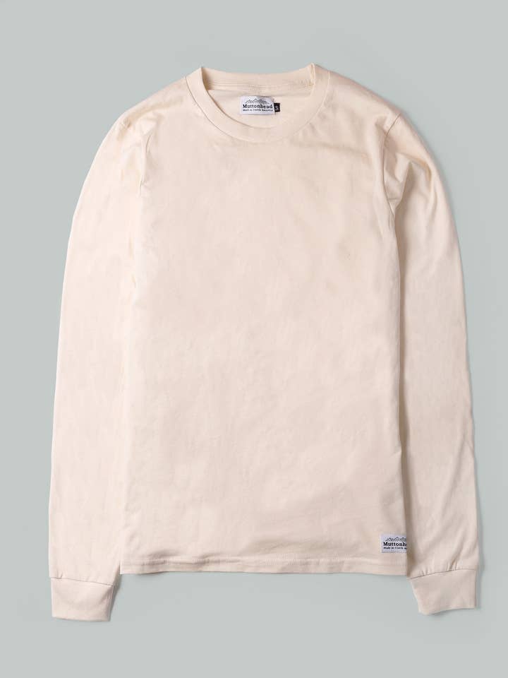 Longsleeve Tee - Natural Organic Cotton for wholesale by Muttonhead