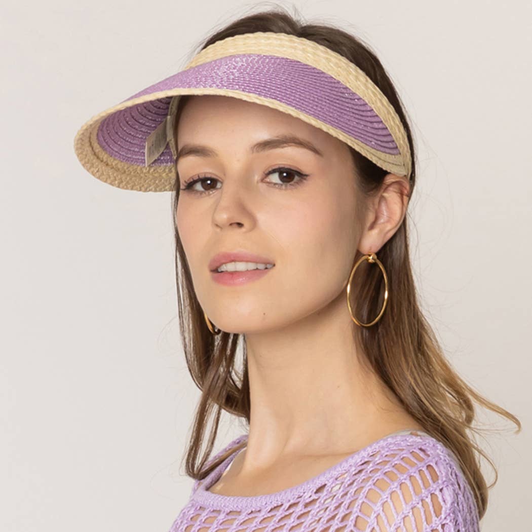 Fashion City - Wholesale Visor - Women's - Colored Straw Sun Visor Sun Hat10