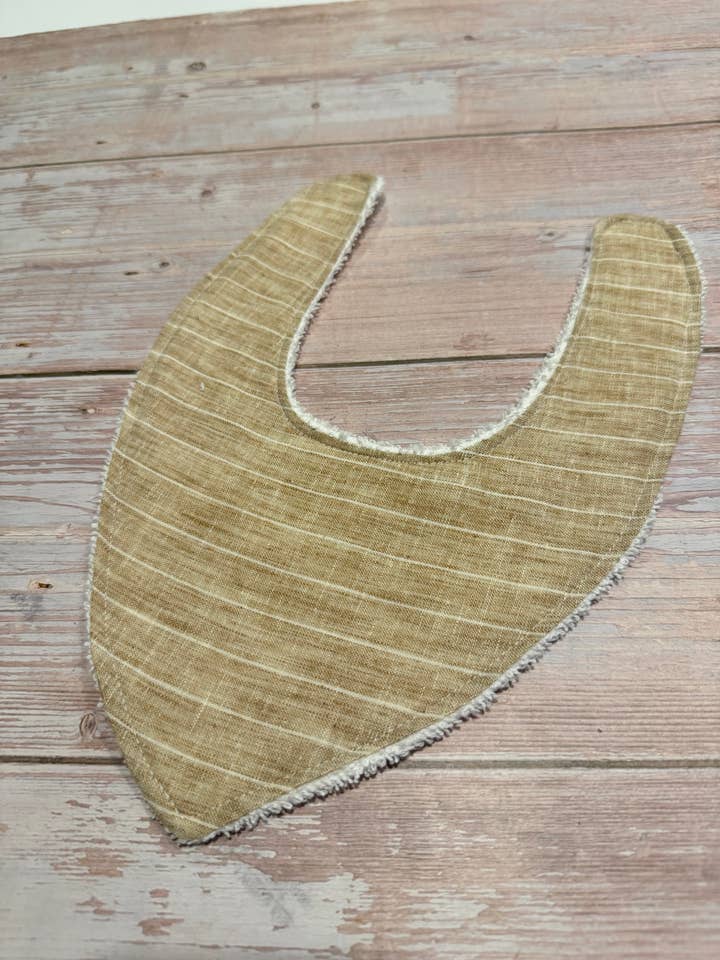 Baby Bib - Dribble Bib - Natural Stripes for wholesale by Finished with a Kiss