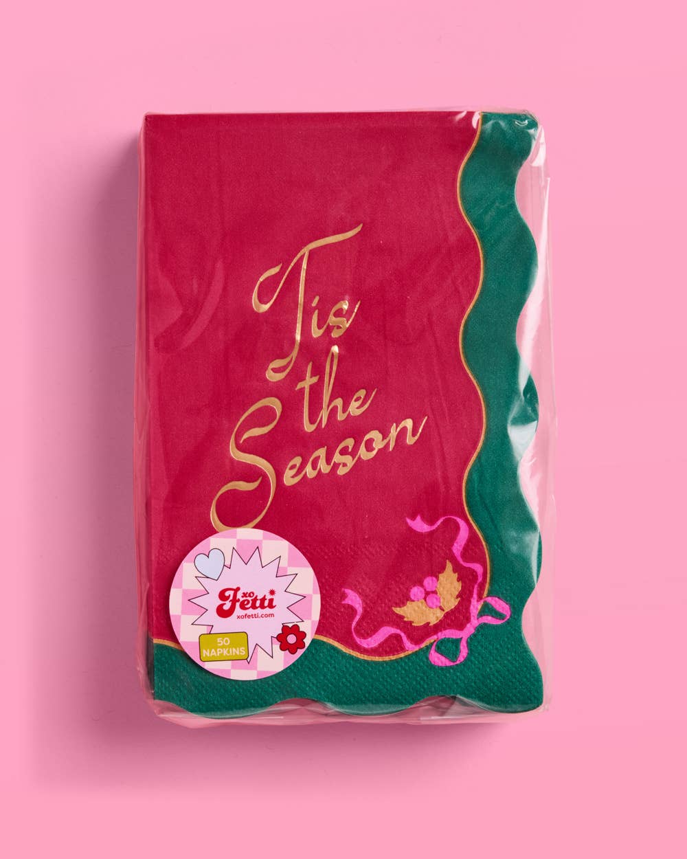 xo, Fetti - Wholesale Disposable Napkin - Tis the Season Napkins - 50 rectangle napkins - Christmas1
