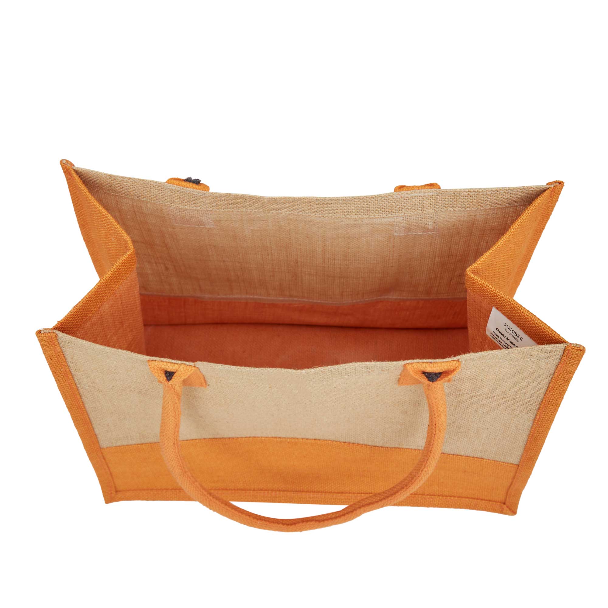 ecojutebags – wholesale Tote bag – Unisex – Pack 4 Jute Shopping Bags– Two-Tone Design with Long Handles26