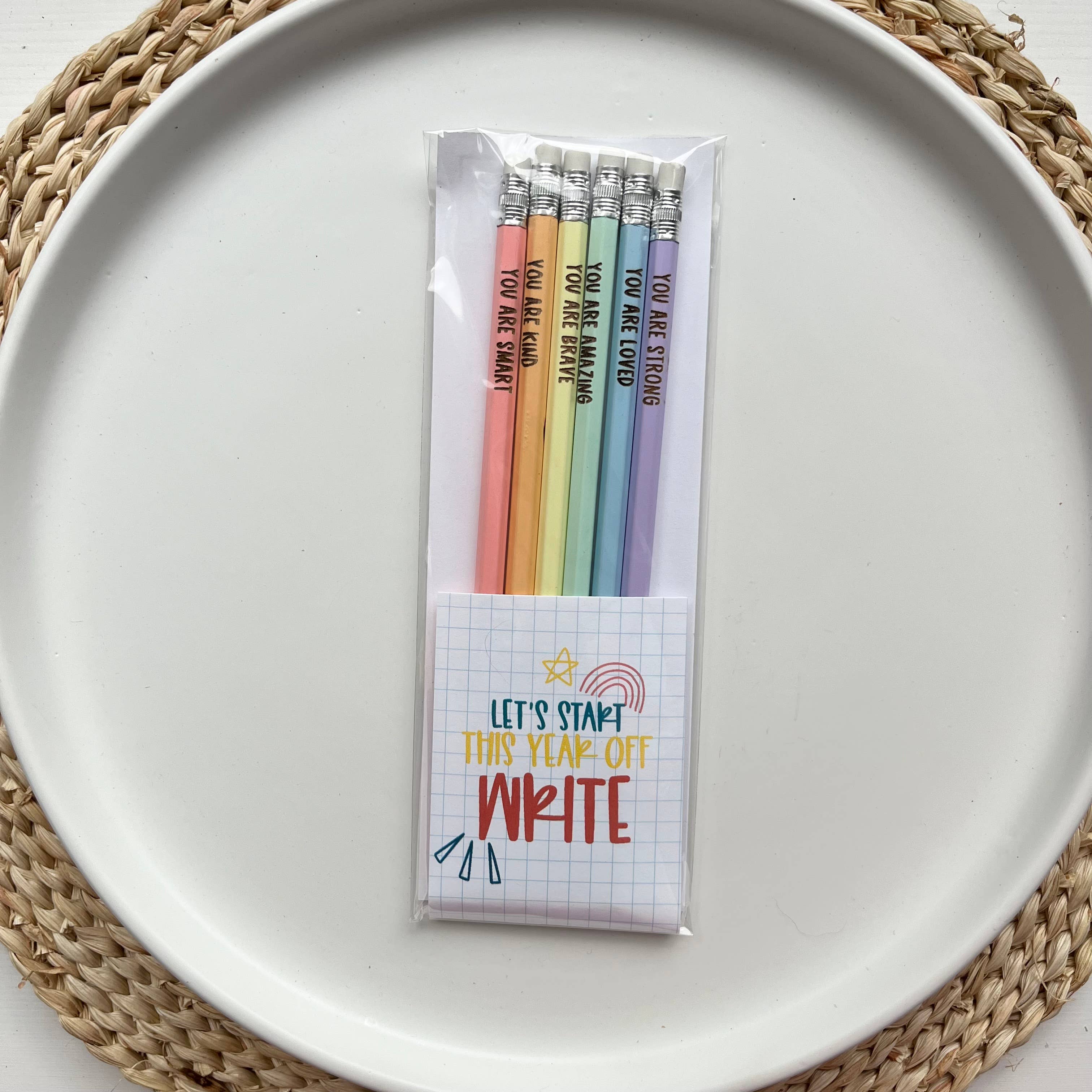 Handmade by Hammero - Wholesale Pencil - Positive Affirmations Pencils, Engraved Pencils Pack15