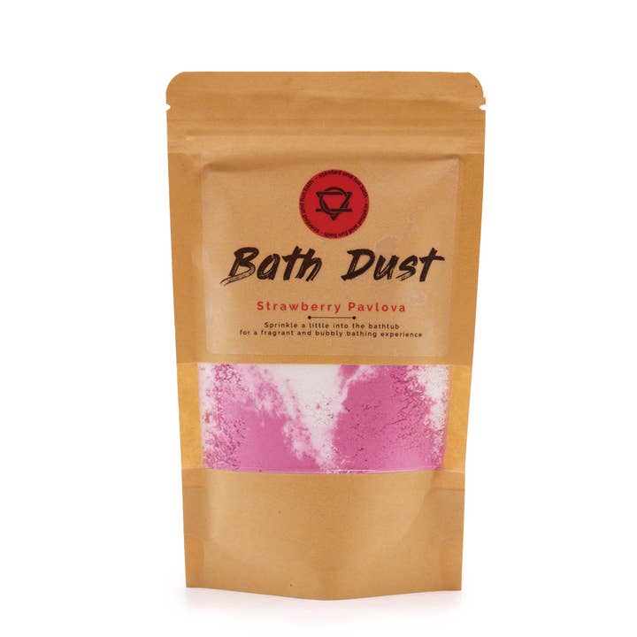 Strawberry Pavlova Bath Dust 190g for wholesale by Ancient Wisdom