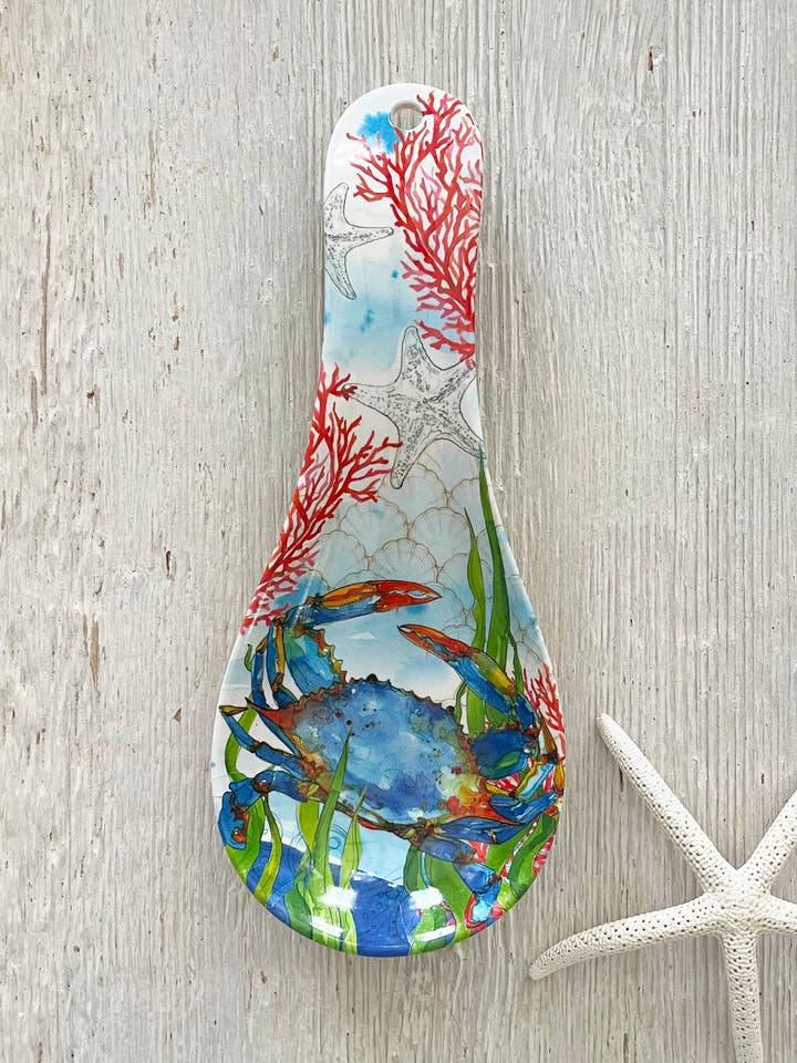 Oceana Coastal Crab Kitchen Spoon Rest for wholesale by Bamboo Table