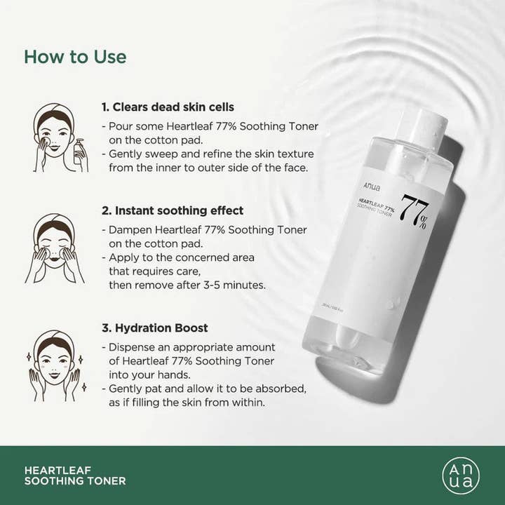 Sol Beauty Lab – Engroshandel Ansigtstoner – Anua Heartleaf 77% Beroligende Toner 250ml