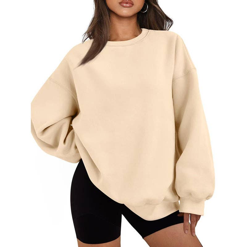 Masyal - Wholesale Sweatshirt - Women's - Women Oversize Solid Mock Neck Sweatshirt for Game Day16