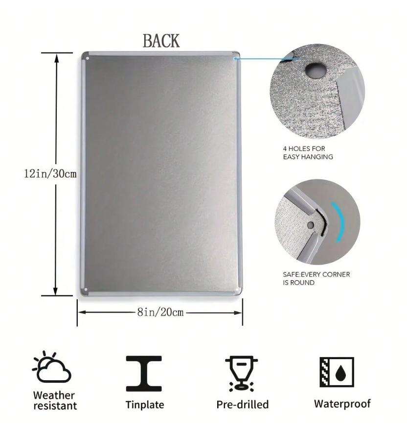 Funky Aura Boutique - Wholesale Sign - Warning, Witch's Garden Metal Sign2