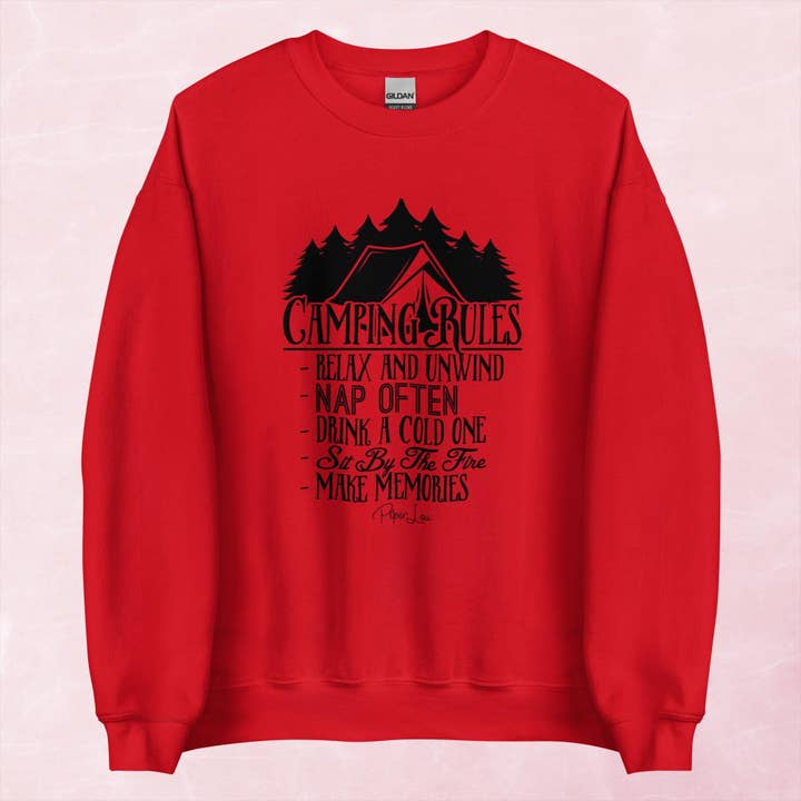 Piper Lou Collection - Wholesale Graphic sweatshirt – Women’s - Camping Rules Graphic Crewneck Sweatshirt