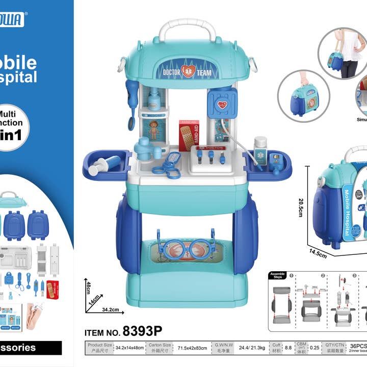 Toyventures - Wholesale Toy Set - Kids - Kids Doctor Nurse Medical Pretend Play Set Carry Case Toy