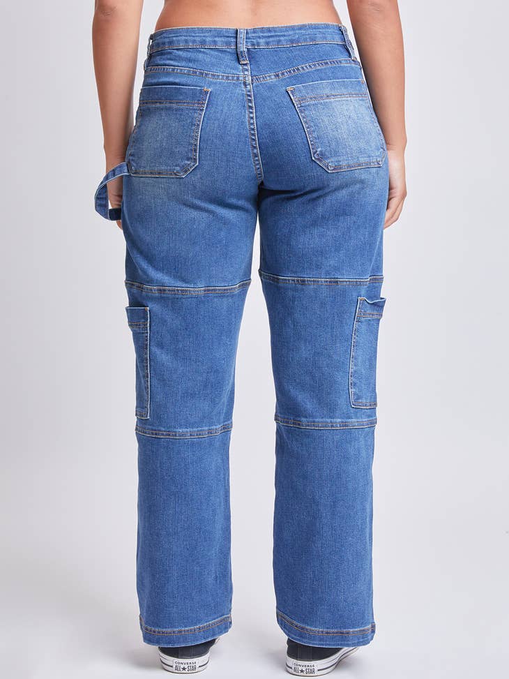 Wholesale Junior High Rise Straight Leg Cargo Jeans for your store - Faire