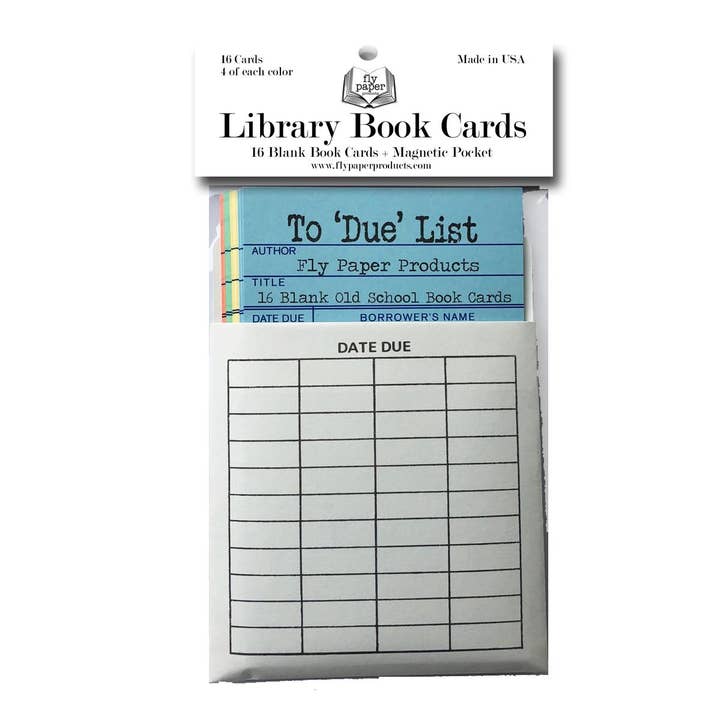 Fly Paper Products - Wholesale Stationery/Notecard Set - Magnetic Memo Vintage Library Book Cards