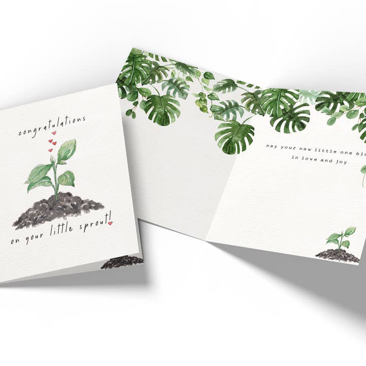 Lizzy & Grace - Wholesale Baby Card - Little Sprout | Congratulations | New Baby | Expecting Card2