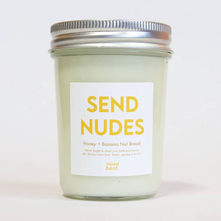 Send Nudes - Honey & Banana Nut Bread Soy Candle for wholesale by Nose Best Candles