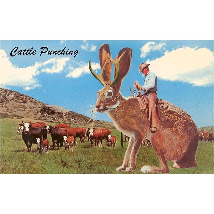 Found Image Press - Wholesale Magnet - Magnet NP-807 Jackalope with Cattle