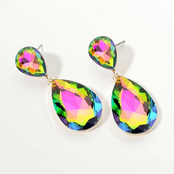 Glas-Kristall-Tropfen-Abendohrringe für den Großhandel von Sensibling Corp.