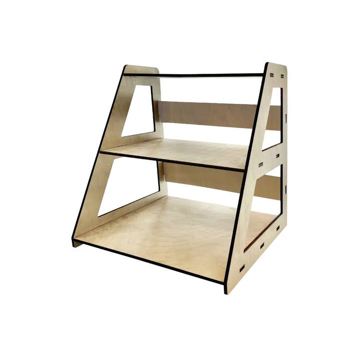 Torched Displays - Wholesale Retailer Display Stand/Case - 3-Tier Retail Table Display Stand with Shelves