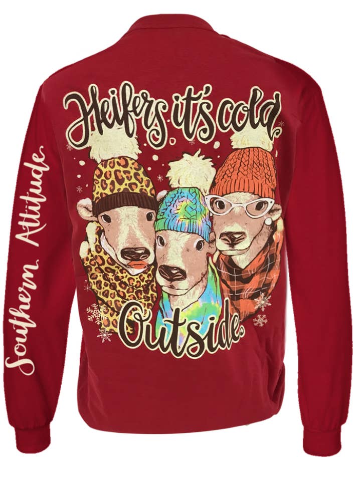 Heifer it's Cold Augmented Reality Christmas Long Sleeve for wholesale by Southern Attitude