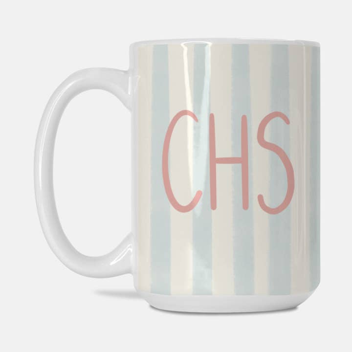 Palm Prints - Wholesale Coffee Mug - Charleston Boardwalk Stripe Mug0
