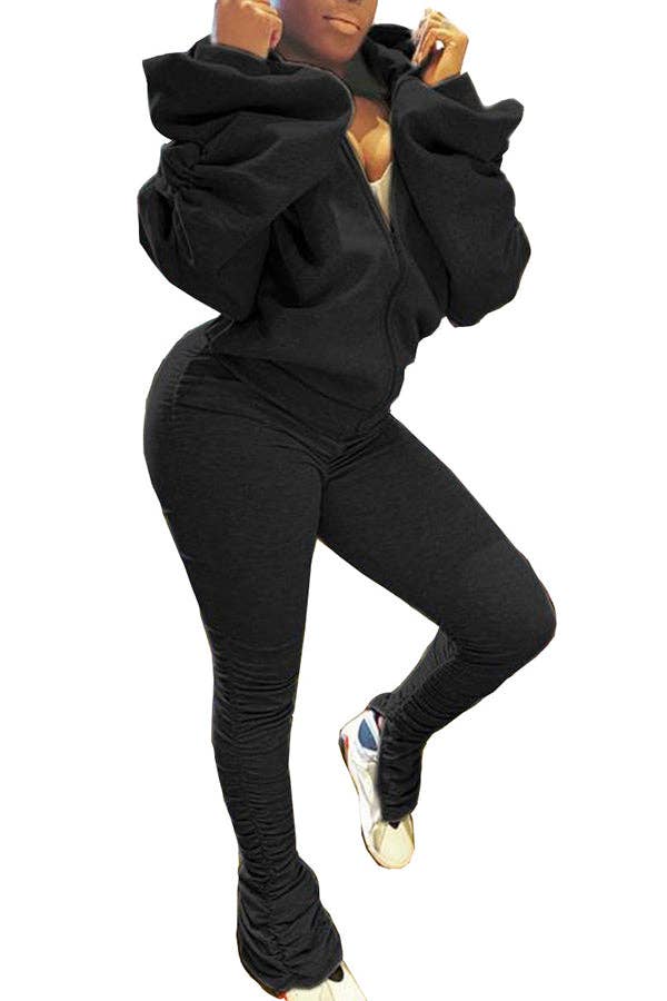 MB Fashion Wholesale - Wholesale Top & Pant Set (NOT Loungewear) - Women's - MB FASHION BACKLESS HOODIE RUFFLE SPLIT PANTS SET 813615