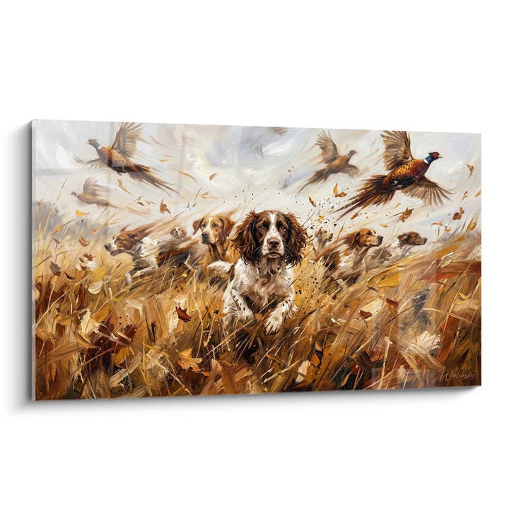 Pheasant Hunting Dogs Table - Action in Full Flight - Hunting Edition for wholesale by Walensky