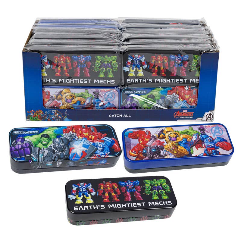 Deluxe Import Trading - Wholesale Pencil Case/Pouch - 8" Marvel Avengers Mech Strike Tin Pencil Case - Assorted0
