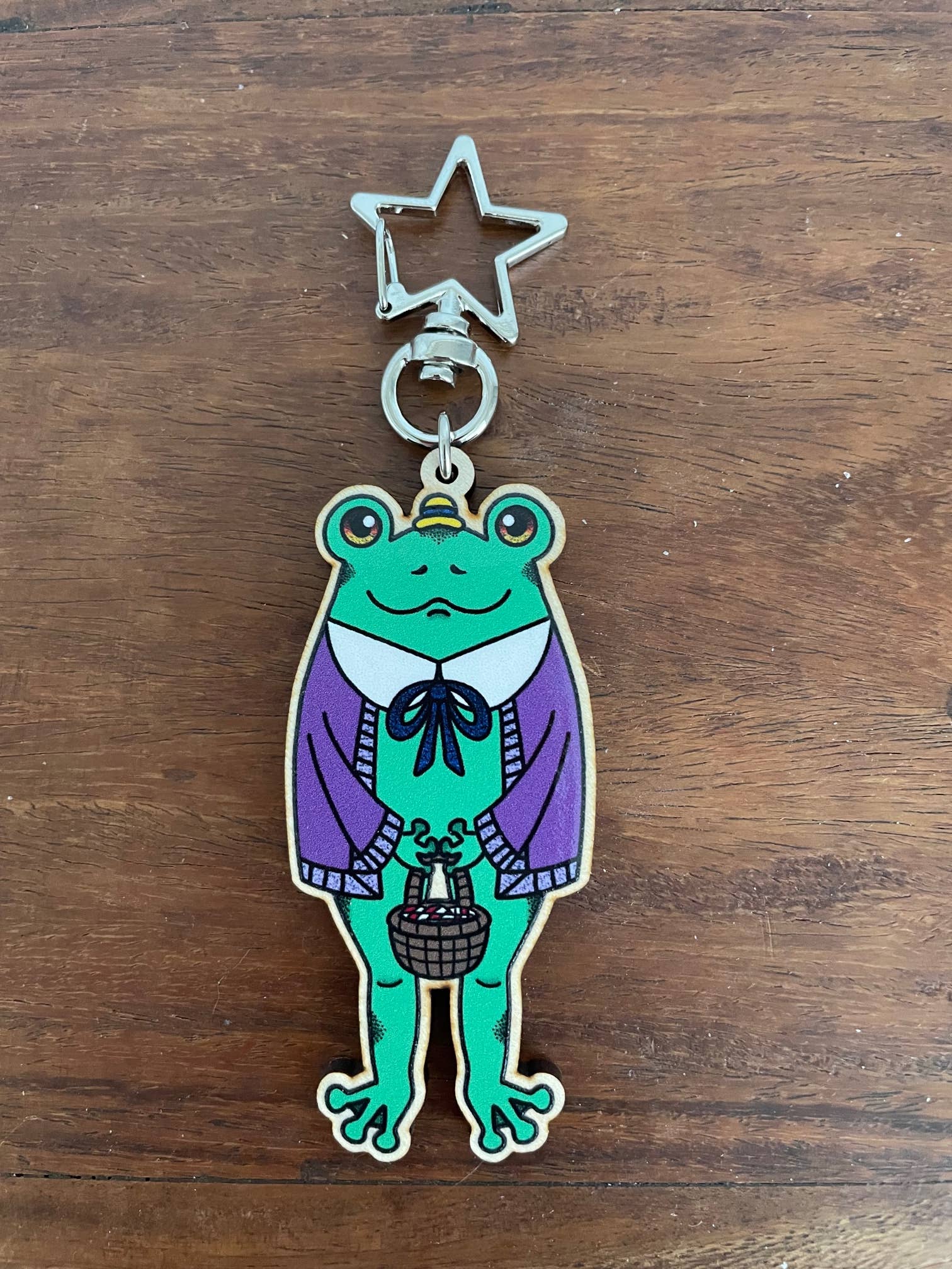 Oli Jolly Ink - Wholesale Keychain - Unisex - Frog Friends - Wooden Keychains ( set or individual)3