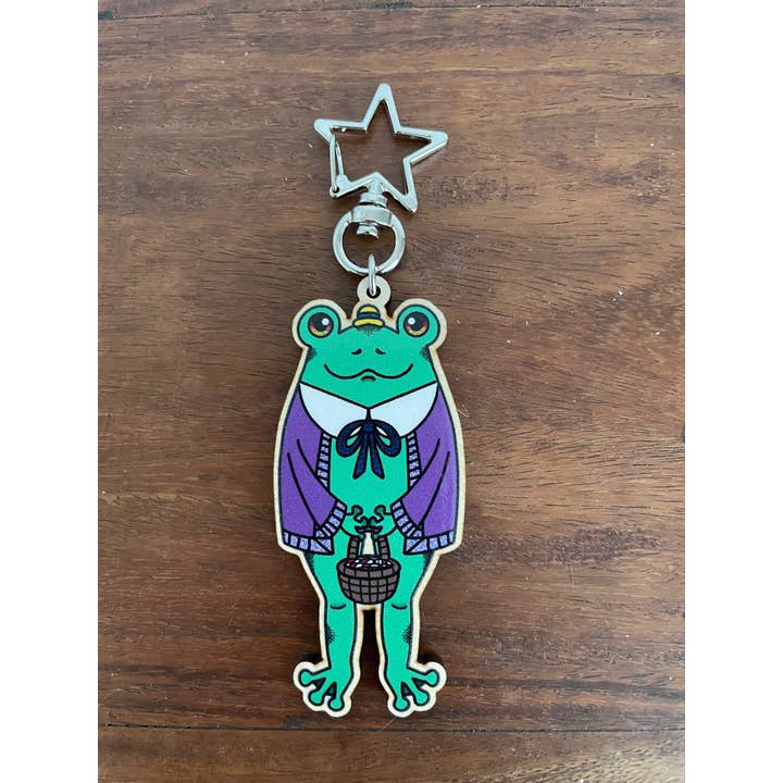 Oli Jolly Ink - Wholesale Keychain - Unisex - Frog Friends - Wooden Keychains ( set or individual)3