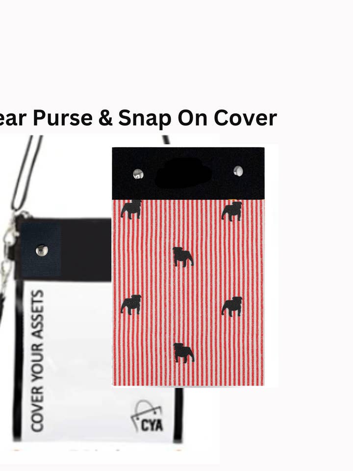 Stripes & Bulldogs - Tall- Purse & Cover for wholesale by CYA Accessories