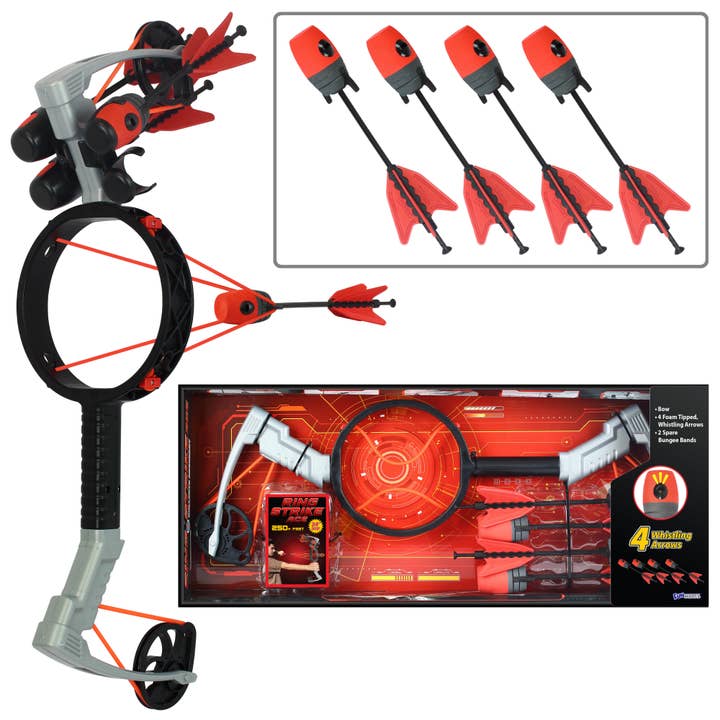 Funwares - Wholesale Sporting Game - Kids & Baby - Ring Strike Bow & Arrow - Kids Outdoor Game - Black/Silver