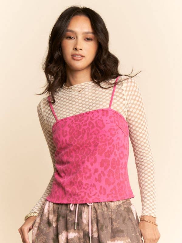 Haut à bretelles spaghetti imprimé léopard pour la vente par Davi & Dani