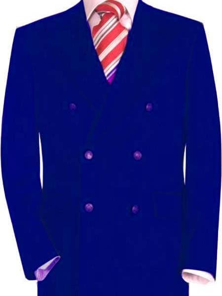 Kongelig Blå Dobbeltbrystet Jakkesæt - Svedsikker Foring for engroshandel hos Alberto Nardoni