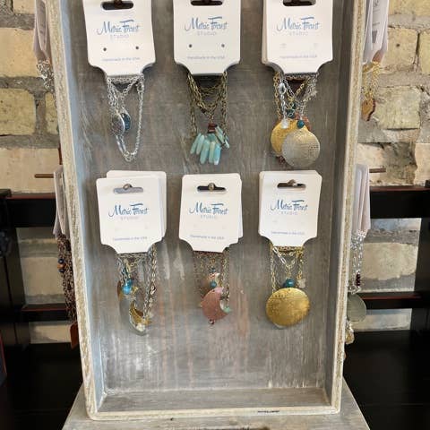 Metric Forrest Studio - Wholesale Jewelry Stand & Display - Wood Necklace Display with 32 necklaces, plus free shipping