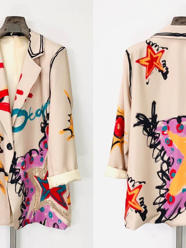 SWEET MAGIC MODA Y COMPLEMENTOS - Wholesale Jacket - Women's - AMERICAN PRINTED JACKET WITH LINING 1