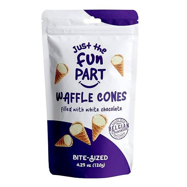 Just the Fun Part - Wholesale Chocolate - Just The Fun Part - White Chocolate Mini Waffle Cones 4.23oz