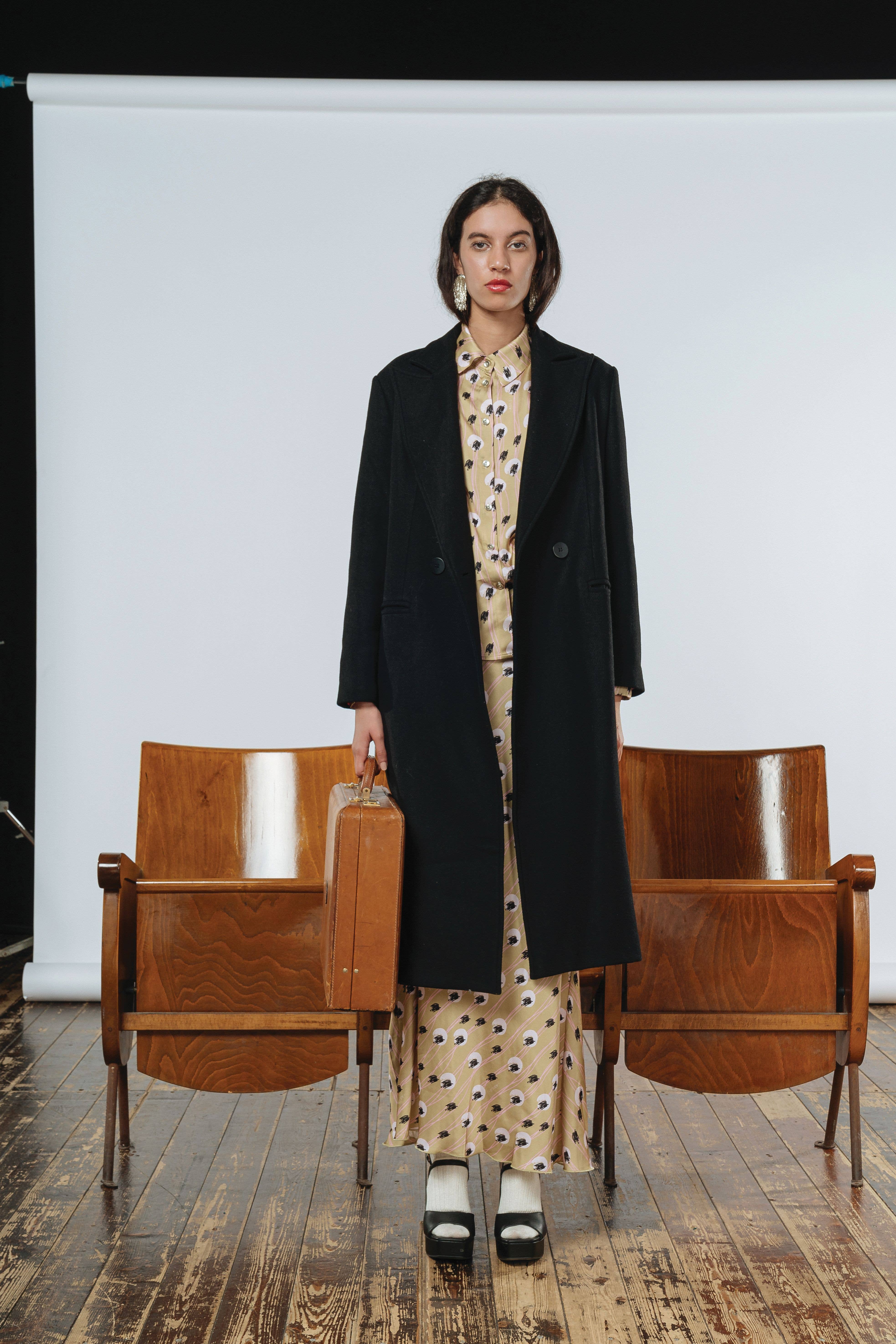 ASILE - Vendita all'ingrosso Cappotto - Donna - Marlene Coat Cappotto Nero in Panno Di Lana Riciclata2