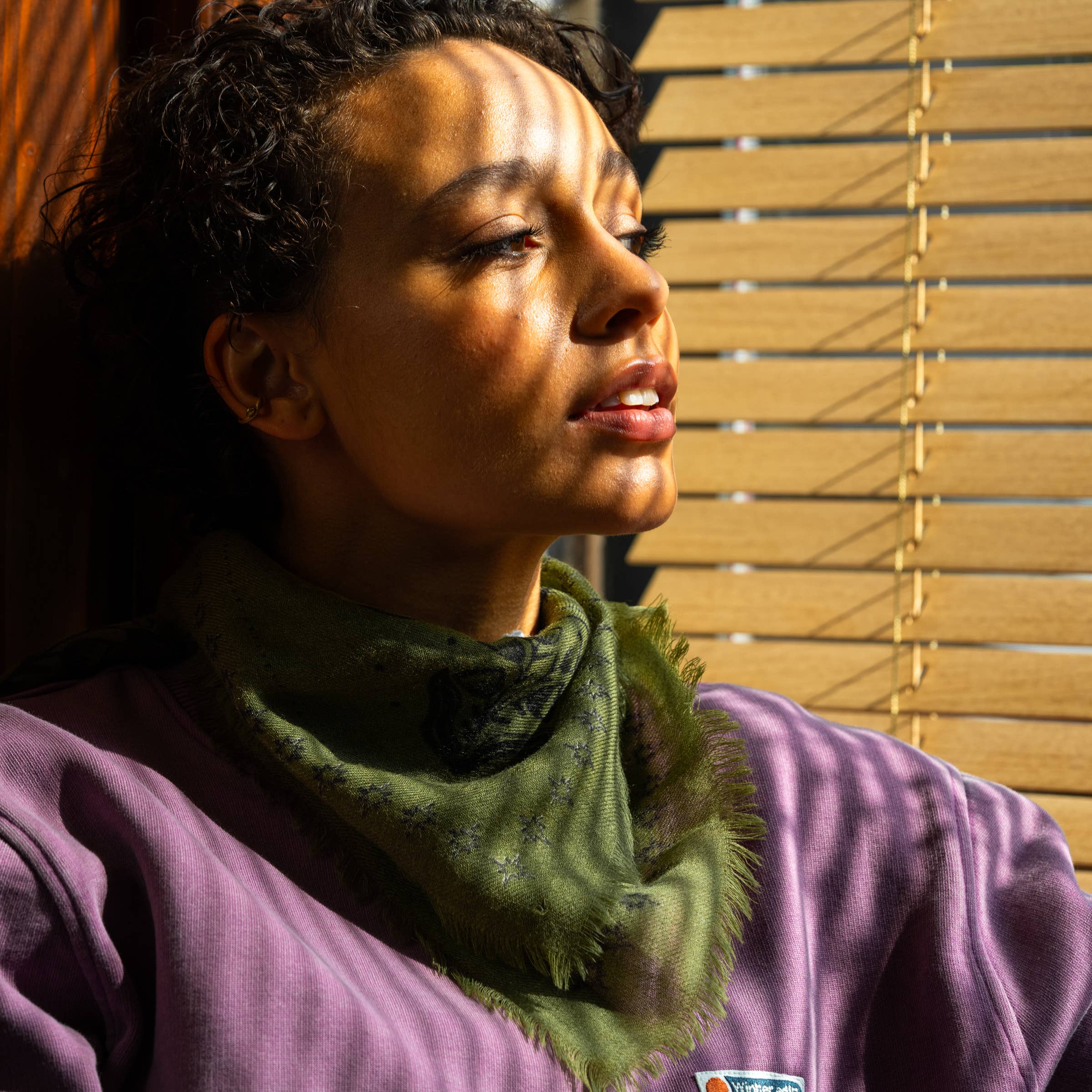 BILLYBELT - Vente Écharpe – femme - Petit foulard en 100% laine Sasha Kaki6