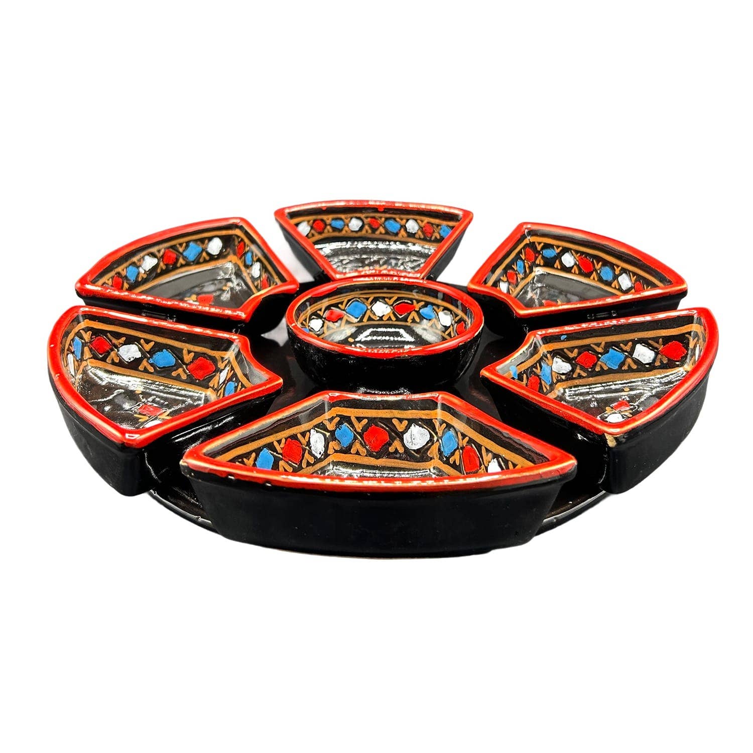 Etnico del Mondo - Wholesale Appetizer Serveware - Round Appetizer Dish in Hand-Painted Tunisian Ceramic #46