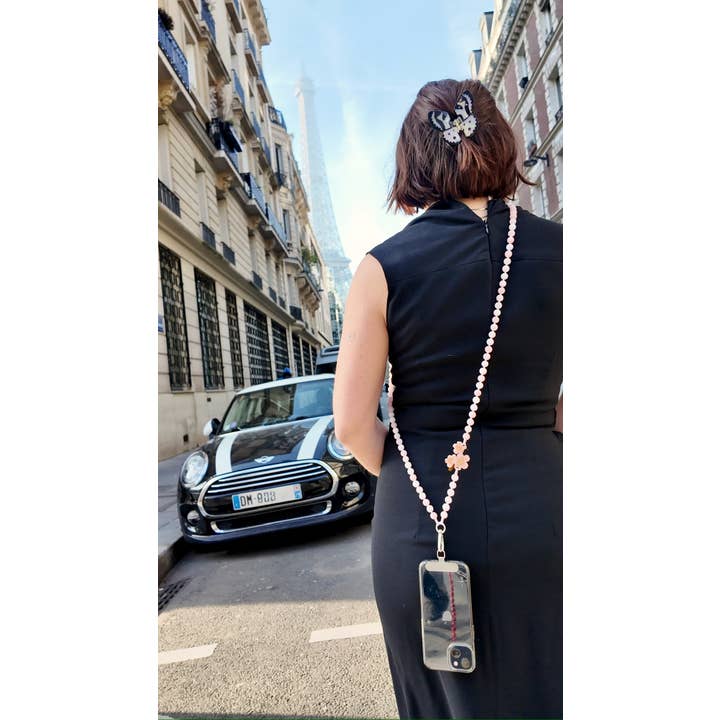 Solar Eclipse - Wholesale Phonecase Strap - Hand-painted Cherry Blossom Gemstone Crossbody Phone Chain