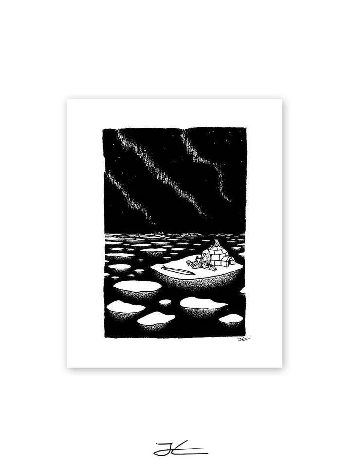 Inktober Polar Bears - Print/ Framed Print for wholesale by Jonas Claesson