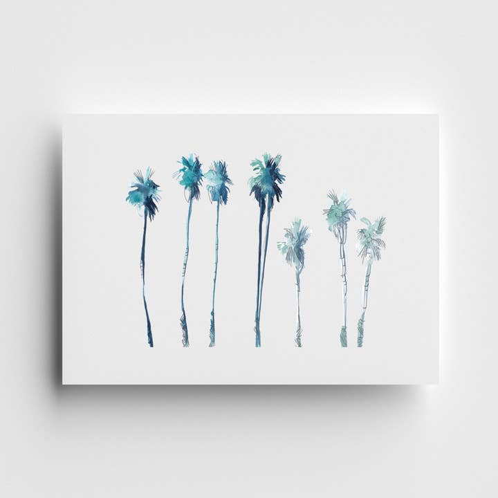 Impression Édition Limitée de Palmiers à Éventail pour la vente par Kelly Clause Art